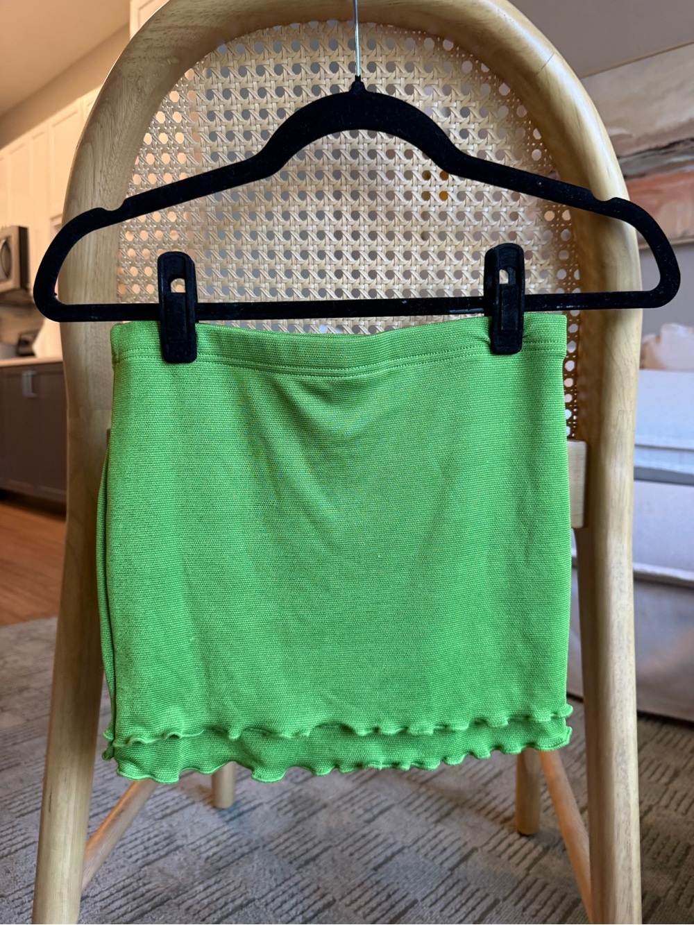 SHEIN Bright Green Knit Mini Skirt
